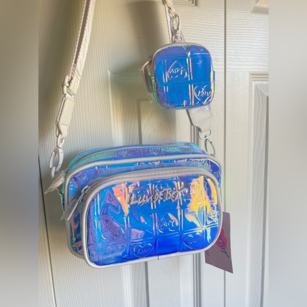 NWT Betsey Johnson Luv Betsey Iridescent Patent Crossbody Bag